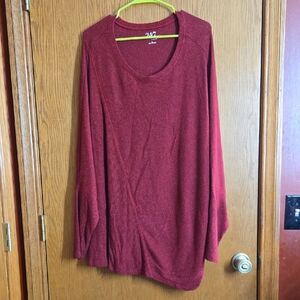Maurices Red Long Sleeve Relaxed Blouse